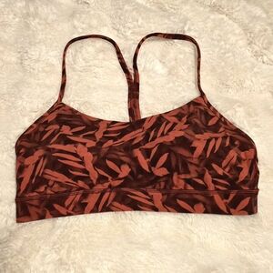 Lululemon Athletica Leaf Pattern Sports Bra - Red